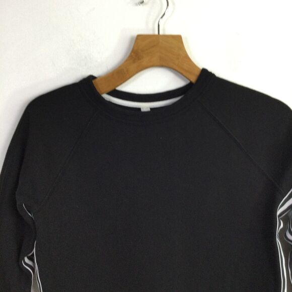 Athleta Womens 24/7 Striped Crew-Neck Sweatshirt Long Sleeves Black Size Small - Picture 7 of 16